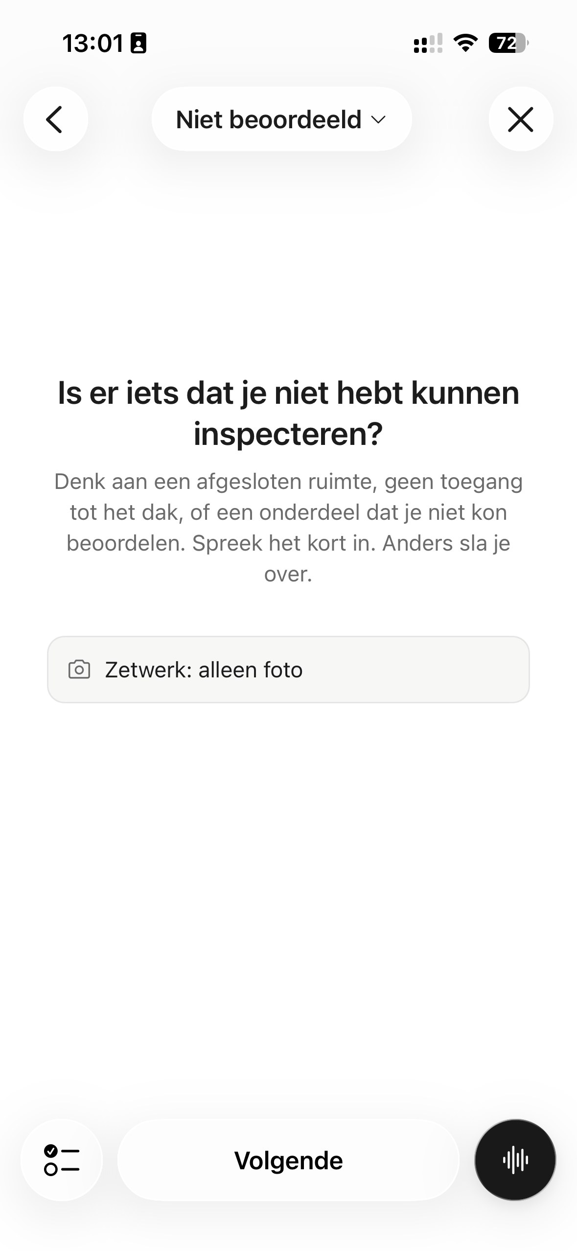 The question whether anything could not be inspected, with the parts that only have a photo